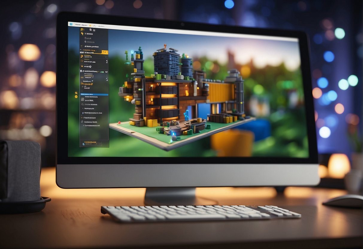 iMac with Game development inprogress using Roblox