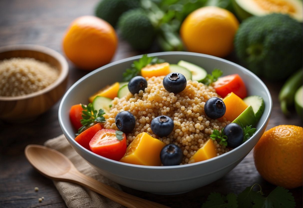 A bowl of quinoa and vegetable salad