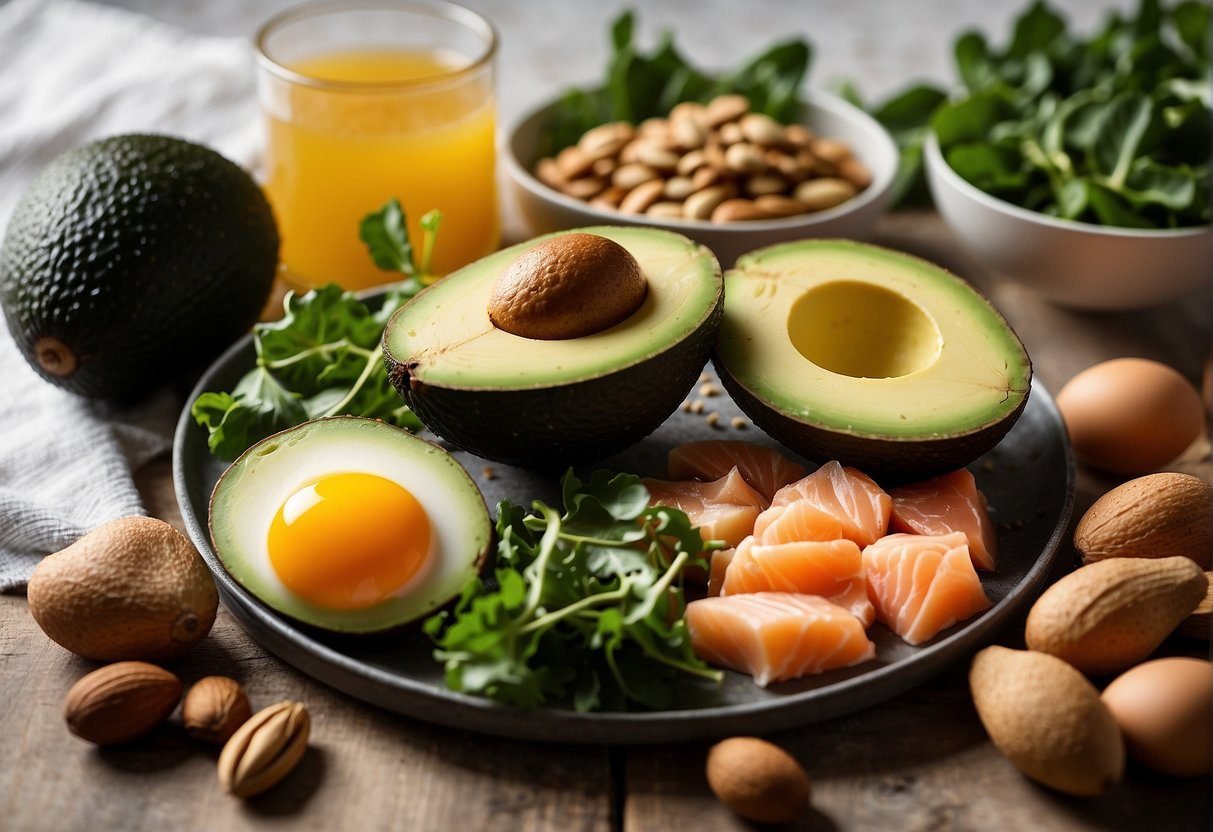 a dish comprising of avocados, fresh salmon and seeds, part of a keto meal plan.