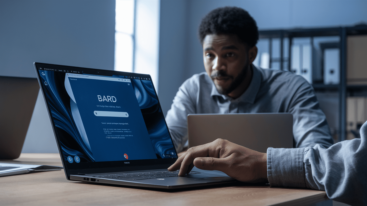 a man sitting at a desk with a laptop